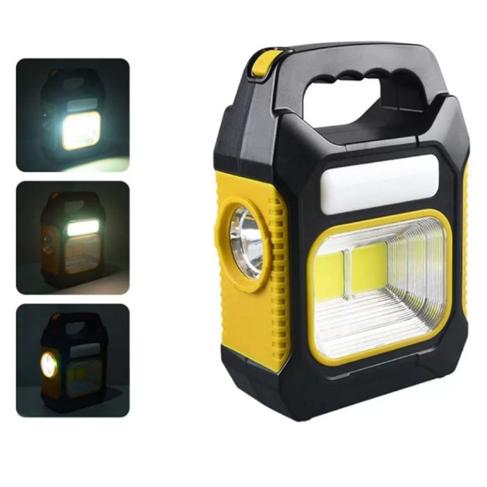 Фонарь переносной JY-978D-LED+12COB, power bank, фонарь светодиодный прожектор. Цвет: желтый