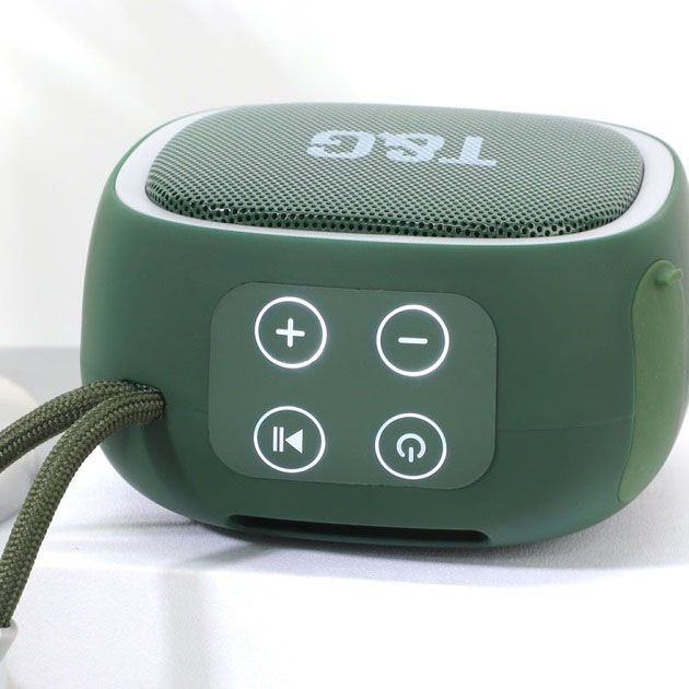 Портативная Bluetooth-колонка TG659 с ремешком, Беспроводная колонка портативная мощная. Цвет: зеленый