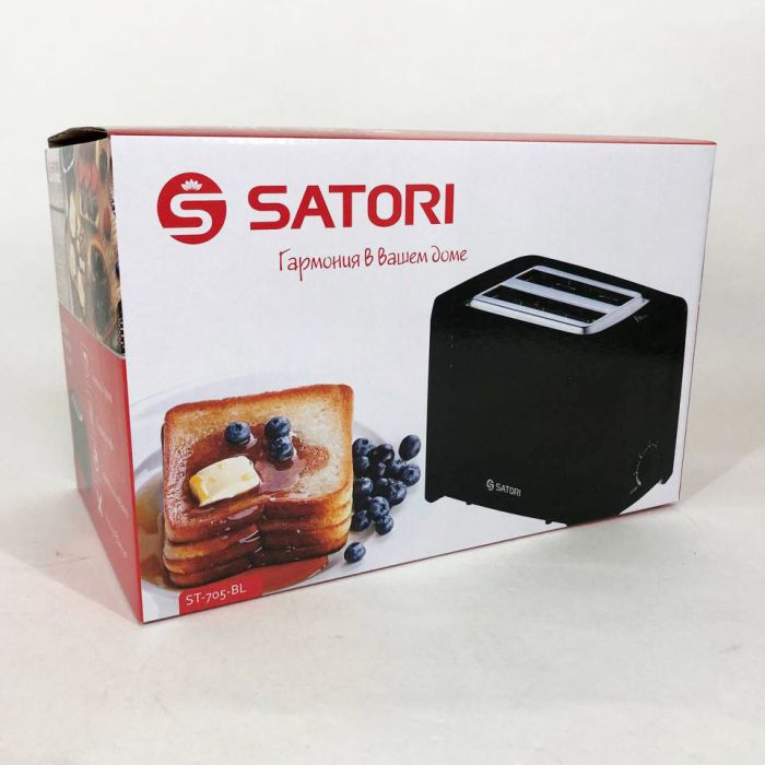 Тостер Satori ST-705-BL, тостер для 2 гренок, электрический горизонтальный тостер, универсальный тостер