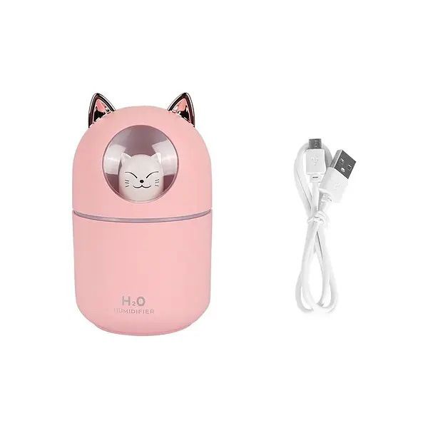 Увлажнитель воздуха Humidifier H2O Cat USB с котиком на 300мл. Цвет: розовый