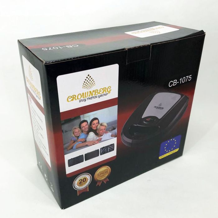 Мультимейкер Crownberg Cb-1075 3 В 1 Гриль Сендвичница Вафельница Crownberg CB-1075