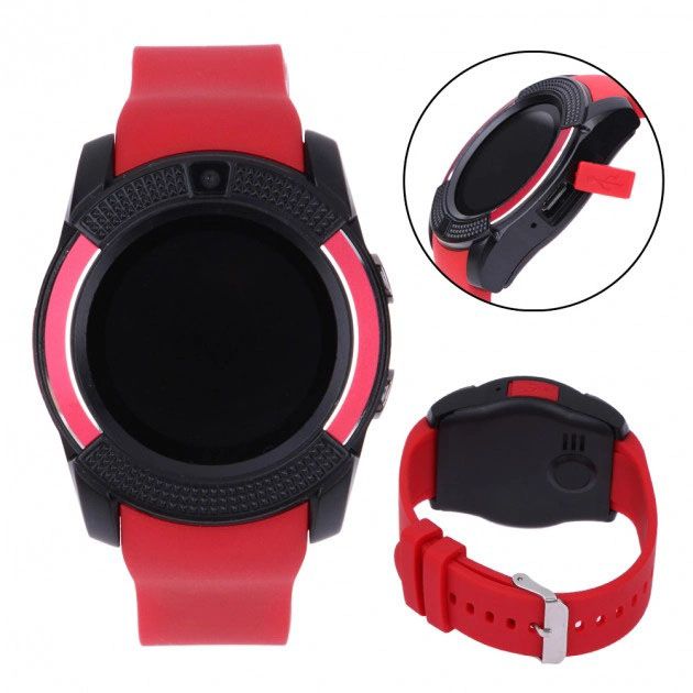 Умные смарт-часы Smart Watch V8. Цвет: красный