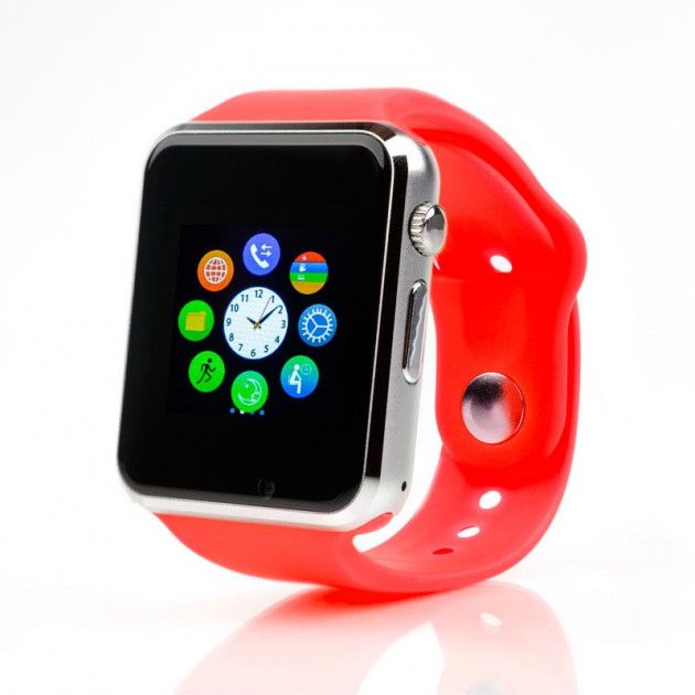 Смарт-часы Smart Watch A1 умные электронные со слотом под sim-карту + карту памяти micro-sd. Цвет: красный