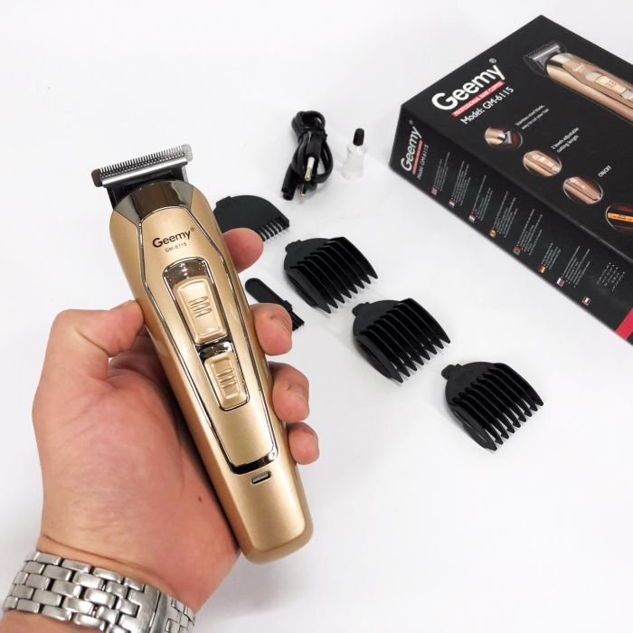 Машинка для стрижки GEMEI GM-6115, машинка для стрижки волосся домашня. Цвет: бежевый