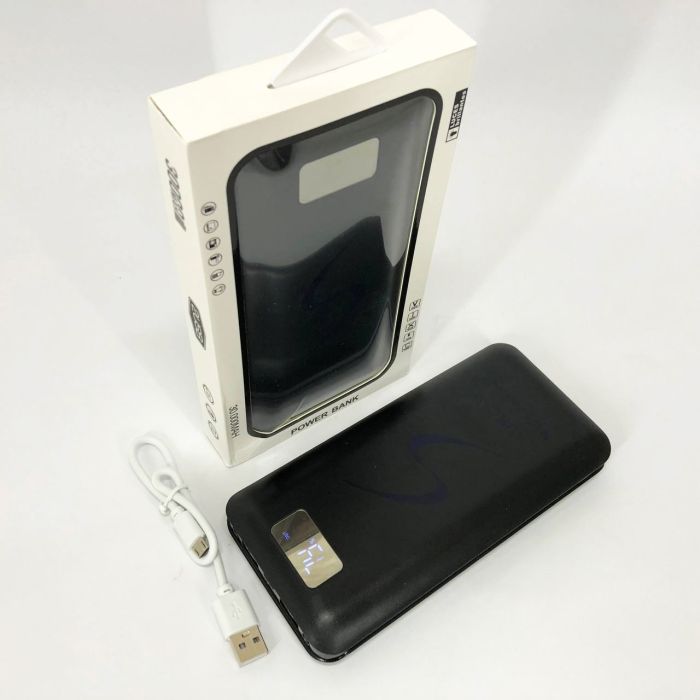 Портативная мобильная зарядка Power Bank 30000 mAh UKC, Внешний аккумулятор, Зарядка power bank. Цвет: черный