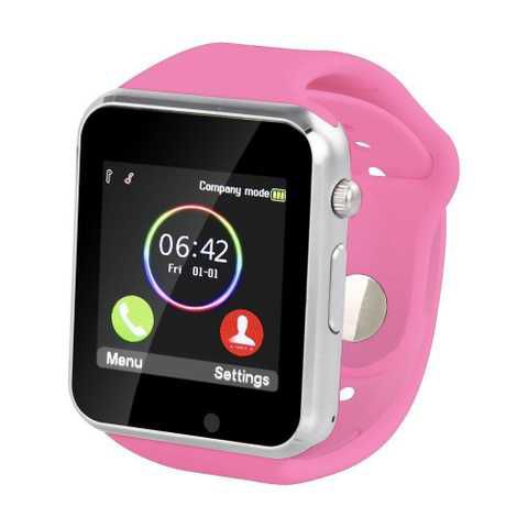 Смарт-часы Smart Watch A1 умные электронные со слотом под sim-карту + карту памяти micro-sd. Цвет: розовый