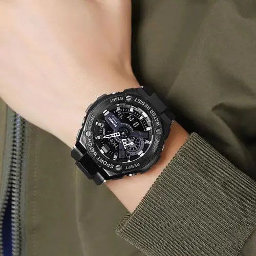 Часы наручные мужские SKMEI 2101BK, армейские часы противоударные, оригинальные мужские часы спортивные
