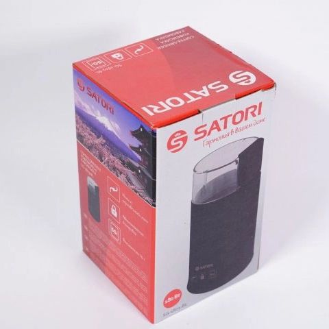 Электрическая кофемолка SATORI SG-1803-BL, кофемолка электрическая домашняя. Цвет: черный