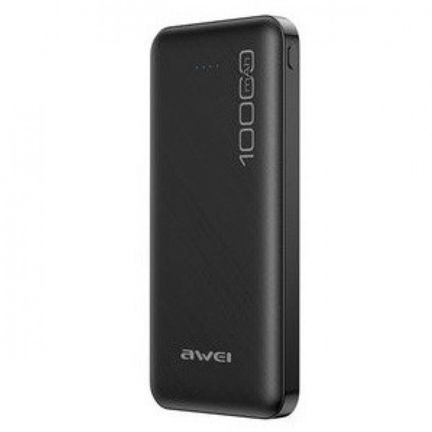 Power Bank Awei P5K 10000 mah Портативное зарядное УМБ 2xUSB черный