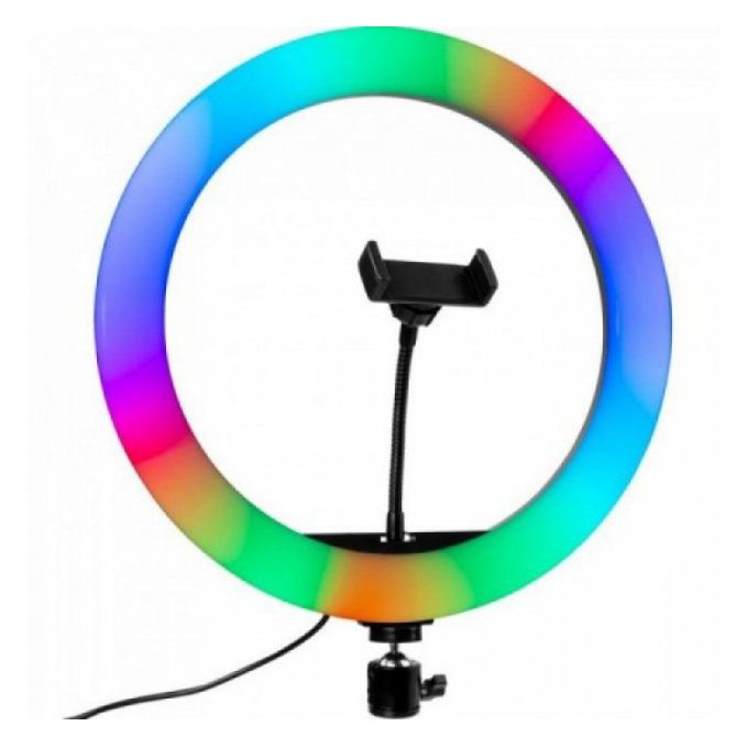 Кольцевая светодиодная лампа RGB LED RING MJ20 20 см с держателем телефона