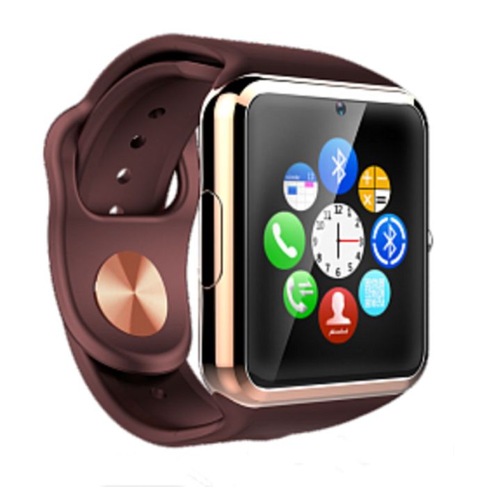 Смарт-часы Smart Watch A1 умные электронные со слотом под sim-карту + карту памяти micro-sd. Цвет: золотой