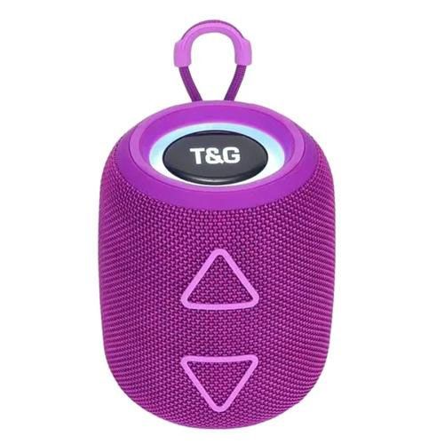 Портативная колонка TG655 5W с RGB подсветкой и ремешком, Аккумуляторная для музыки. Цвет: фиолетовый