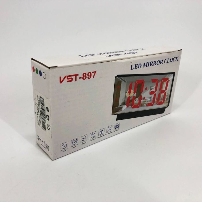Часы электронные с зеркальным дисплеем VST-888-5, Часы электронные настольные светящиеся vst
