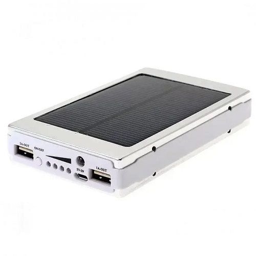 УМБ Power Bank Solar 50000 mAh мобильное зарядное с солнечной панелью и лампой. Цвет: белый