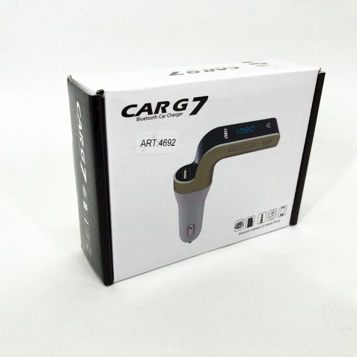 Модулятор FM MOD G7 Bluetooth, Блютуз модулятор в машину, Фм модулятор блютуз в машину. Цвет: серый