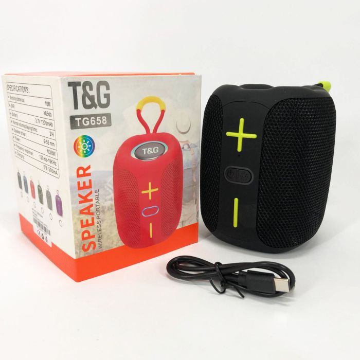 Портативная Bluetooth колонка TG658 8W с RGB подсветкой, Беспроводная колонка мощная. Цвет: черный