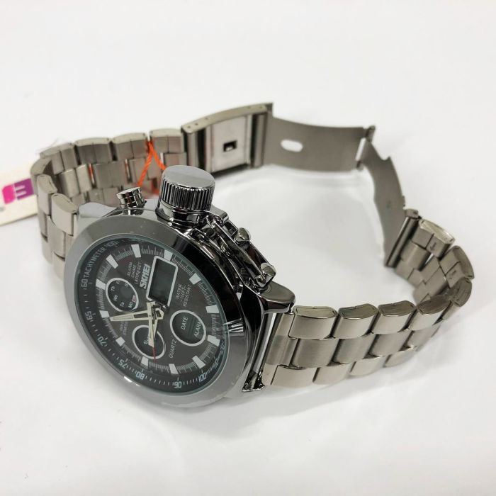 Часы наручные мужские SKMEI 1515SI SILVER, водонепроницаемые мужские часы. Цвет: серебряный