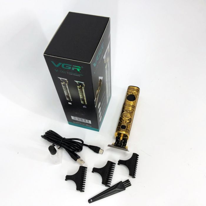 Машинка для стрижки волос и бороды VGR V-097, Подстригательная Окантовочная машинка. Цвет: золотой