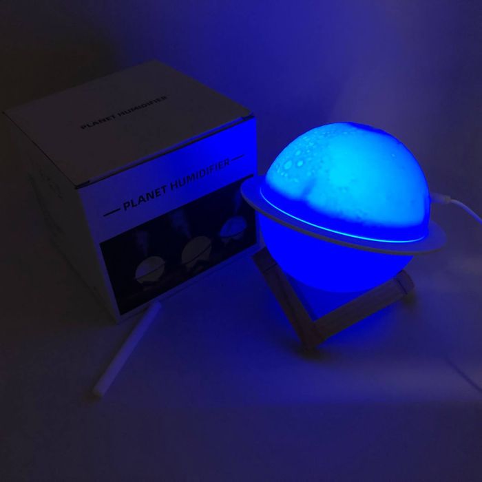 Увлажнитель очиститель воздуха ночник 3 в 1 Сатурн компактный с LED подсветкой 3 режима мини арома лампа