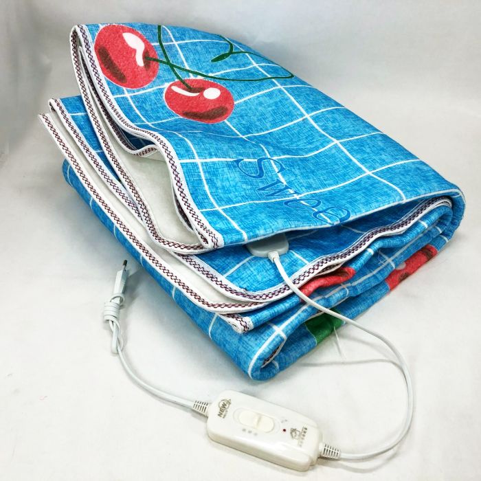 Электропростынь электрическая простынь с подогревом Electric Blanket 170х150см голубая клетка