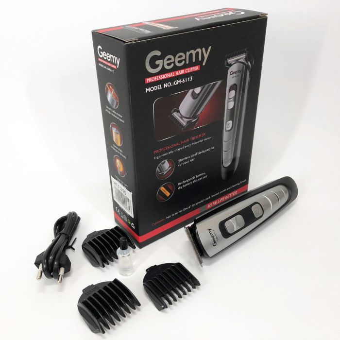 Машинка для стрижки волос Gemei GM-6113 аккумуляторная, Практичная машинка для стрижки. Цвет: черный