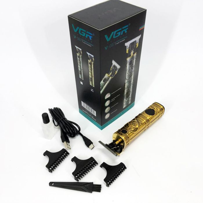 Машинка для стрижки волос и бороды VGR V-097, Подстригательная Окантовочная машинка. Цвет: золотой