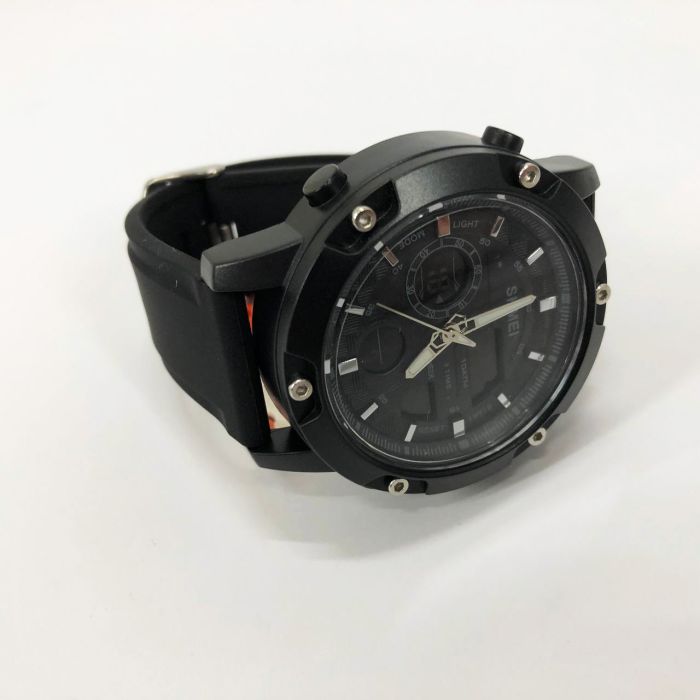 Часы наручные мужские SKMEI 1757BKBK BLACK-BLACK, часы наручные электронные тактические. Цвет: черный