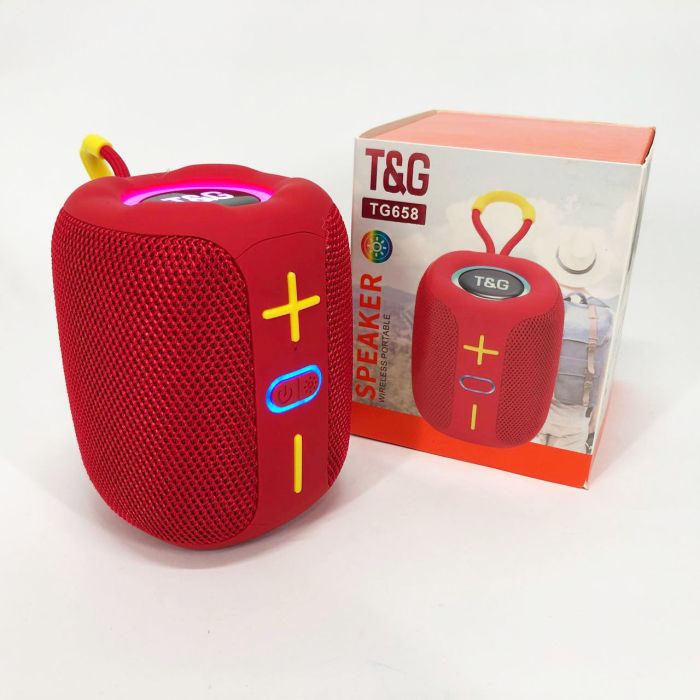 Портативная Bluetooth колонка TG658 8W с RGB подсветкой, колонка для вечеринки. Цвет: красный