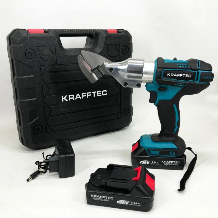 Аккумуляторные ножницы по металлу в кейсе Krafftec DJS130R, 2 акб 36V/5AP