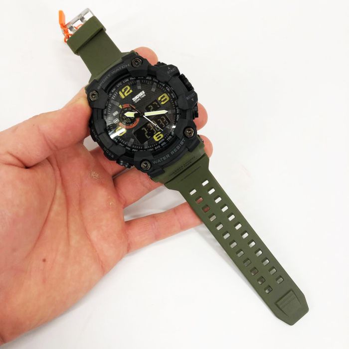 Часы наручные мужские SKMEI 1520AG ARMY GREEN, военные мужские наручные часы зеленые. Цвет: зеленый