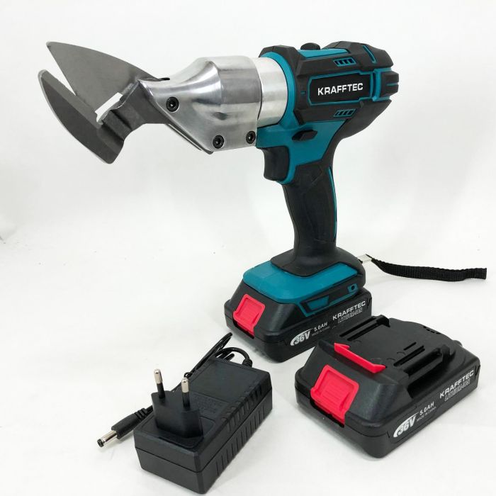 Аккумуляторные ножницы по металлу в кейсе Krafftec DJS130R, 2 акб 36V/5AP