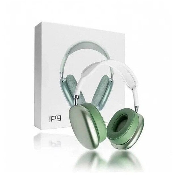 Беспроводные Bluetooth наушники P9 STEREO наушники для музыки для спорта с шумоподавлением. Цвет: зеленый