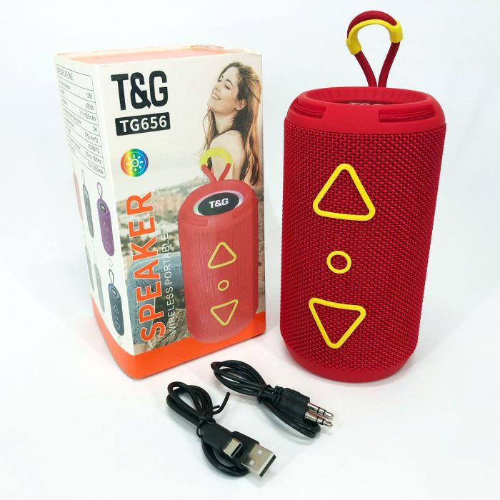 Bluetooth колонка портативная TG656 FM-радио, аккумуляторная колонка для музыки. Цвет: красный