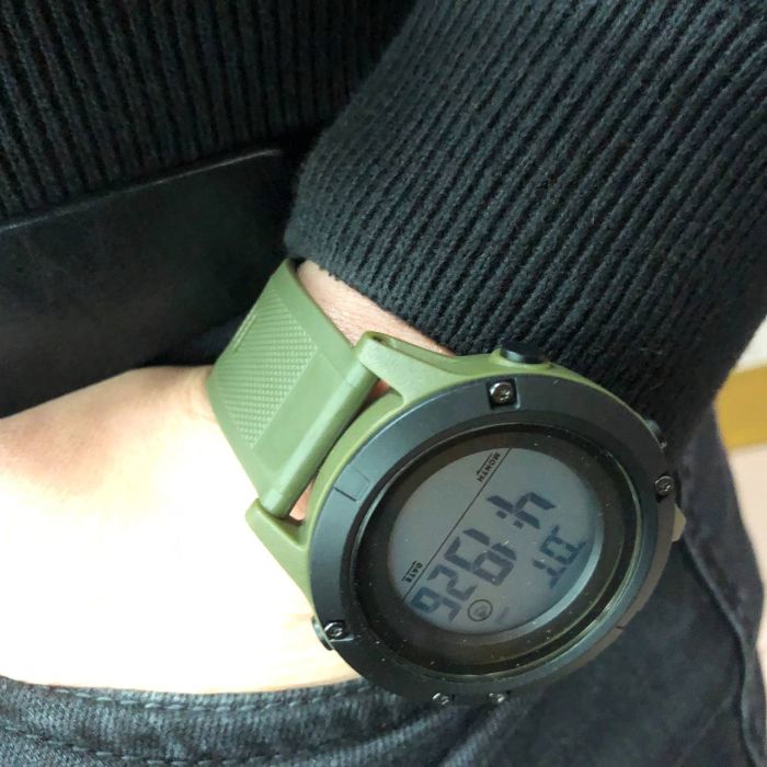 Часы наручные мужские SKMEI 1508AGWT ARMY GREEN-WHITE, Водонепроницаемые мужские часы. Цвет: зеленый